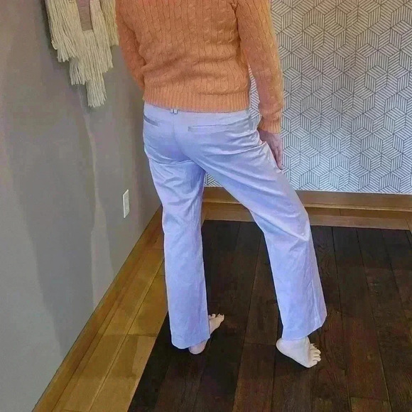 Lilac Metallic Shimmery Chino Ankle Trouser, Size 8 - Picture 1 of 5